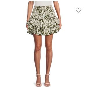 MISA LOS ANGELES Evienne Ikat Print Tiered Mini Skirt XS